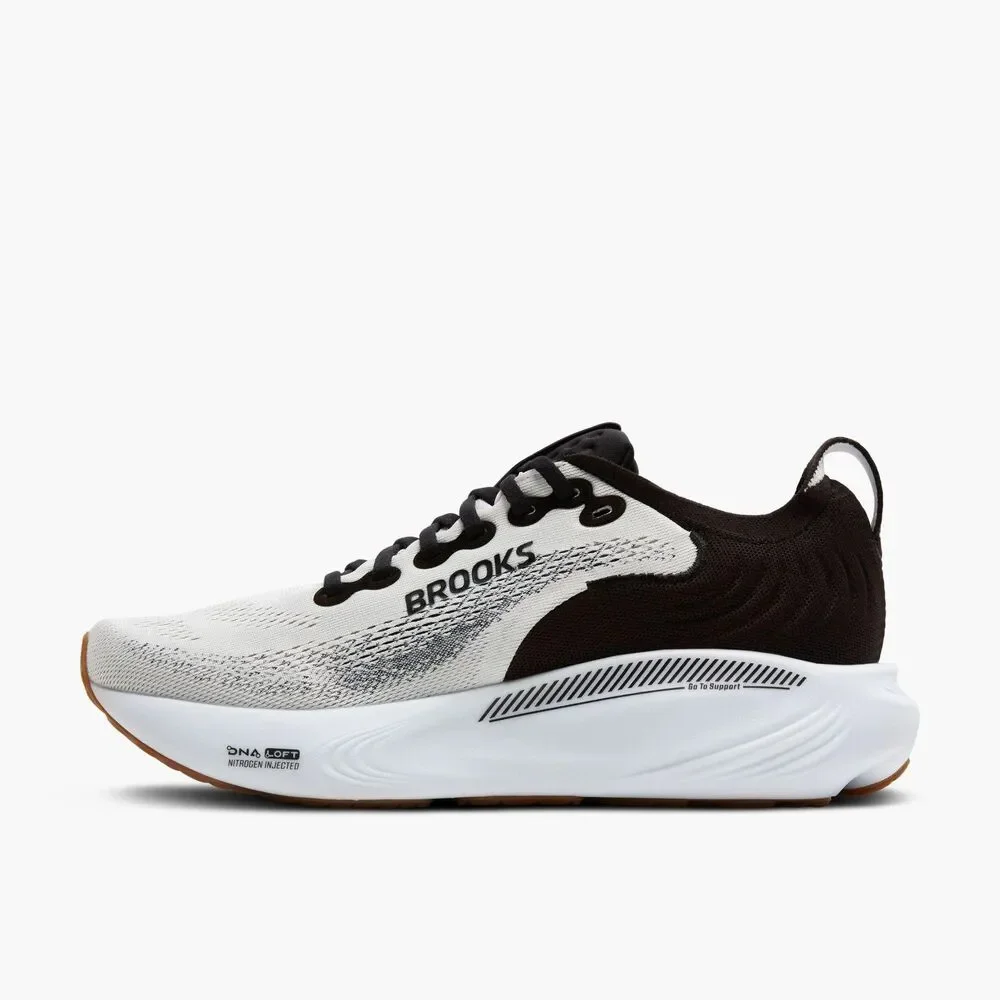 Brooks Adrenaline GTS 25 White Black Running Shoes 120443-1B-189 Women's 7.5